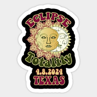 Texas Solar-Eclipse 2024 Path Of Totality Astronomy Eclipse Sticker